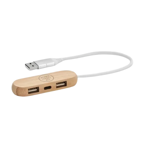 Hub USB 2.0 en bambou
